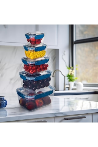 5'li Master Dikdörtgen Saklama Kabı 550 ML - 1000 ML - 1800 ML - 3000 ML - 5000 ML 001