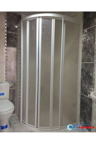 Teknesiz Oval Duşakabin Plastik Camlı Beyaz Profilli Beyaz