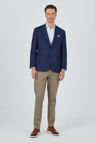 İmza Lacivert Mono Yaka Armürlü Tam Astar Esnek 4 Drop Comfort Fit Classic Ceket 1002250152 Lacivert