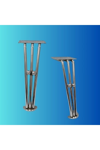 17 Cm Metal Boncuklu Koltuk Ayağı Mobilya Ayağı Ünite Ayağı Konsol Ayağı Puf Berjer Ayağı Krom