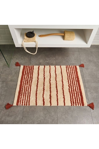 Evidea Soft Line Tufting Banyo Paspası - Ekru - 60x90 Cm Ekru