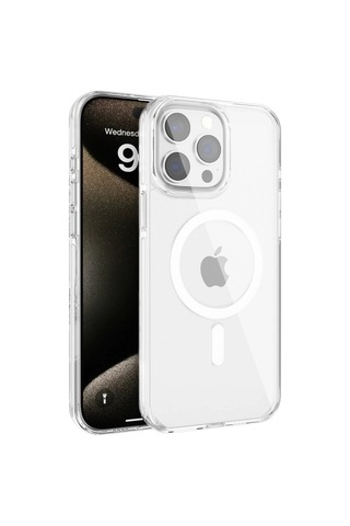Joko Apple Uyumlu, iPhone 15 Pro Gleam Pc Sert Magsafe Kılıf - Şeffaf