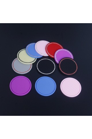 Ranyeek Siyah Silikon Bardak Altlığı, Kaymaz Önleyici, Isı Yalıtımı, Araç İçin Kullanım Kolay, Dayanıklı, Yeniden Kullanılabilir