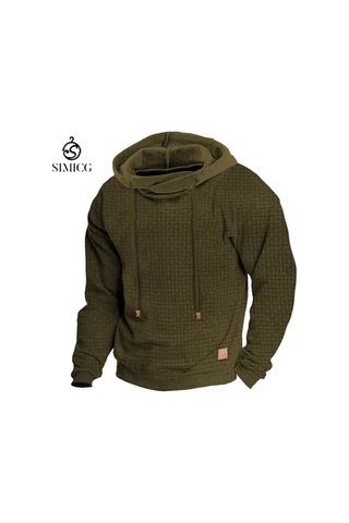 Yeni Uzun Kollu Kapüşonlu Erkek Sweatshirt'ü Yeşil