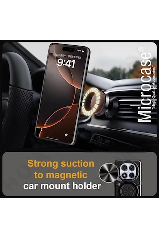 Microcase Xiaomi Redmi Note 15 İle Uyumlu Kamera Kapaklı Yüzük Standlı Kılıf-al5129 Siyah