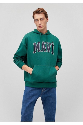 Mavi Baskılı Zümrüt Erkek Sweatshirt M067149-71874 Zümrüt