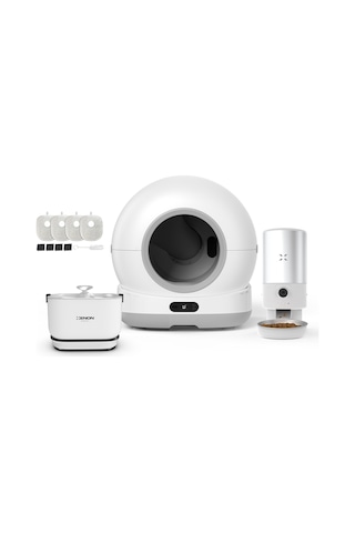 Xenon Smart Akıllı Otomatik Kameralı Kedi Tuvaleti Paslanmaz Çelik Kaseli 5lt Mama Kabı Bataryalı Su Pınarı Ve Filtre 4'lü Pet Seti