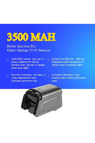 Heifer Quiclean Pro Dikey Süpürge 3500 Mah Batarya