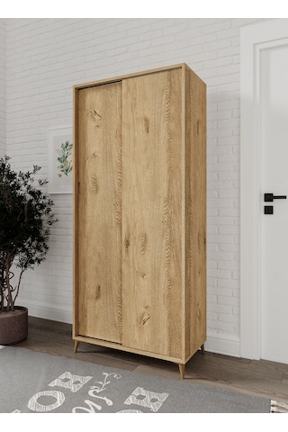 Sürgülü Çok Amaçlı Ayakkabı Dolabı, Ayakkabılık Meşe- Tamamı 1.