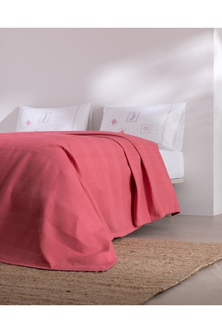 Madame Coco Mathilda King Size %100 Pamuk Karde Düz Pike Takımı - Fuşya 8684427309674 Çok Renkli
