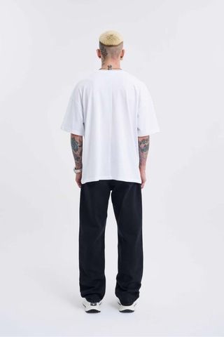 Beyaz Basic Pamuklu Oversize Tshirt Beyaz