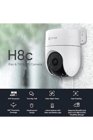 Ezvız 2mp Dome 4mm Wıfı Kablosuz Ip Kamera H8c