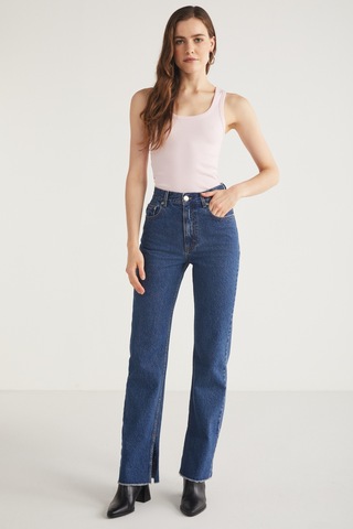 Ethıquet Lıllesol Kadın Fitilli Görünümlü Slim Fit Vücuda Oturan Havuz Yakalı Pamuklu Basic Pembe At