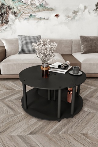 Yin Yang Unıty Serenıty Orta Sehpa 4 Lü Siyah 70 Cm Siyah