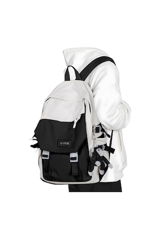 Xindoker Genç Kızlar İçin Şık Ve Büyük Kapasiteli Sırt Çantası - Laptop Ve Okul Eşyaları İçin Beyaz