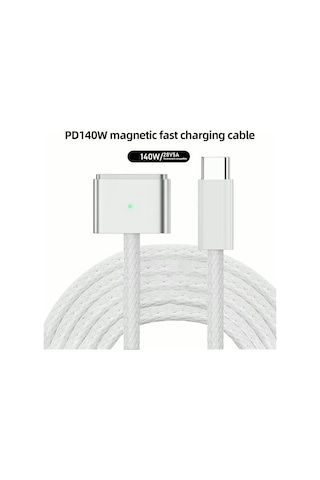 Macbook Air Pro A2442 A2485 A2681 Uyumlu 140w Pd 3.1 Hızlı Şarj 2m Usb Type C - Magsafe 3