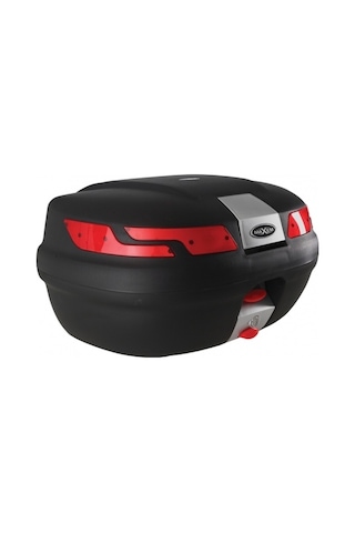 Maxem Sl-45 Motosiklet Arka Çanta Topcase Siyah Kırmızı Camlı