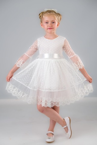 Mnk Baby & Kids Dream Luxury Dantel Kız Çocuk Elbise Mnk0327 Beyaz