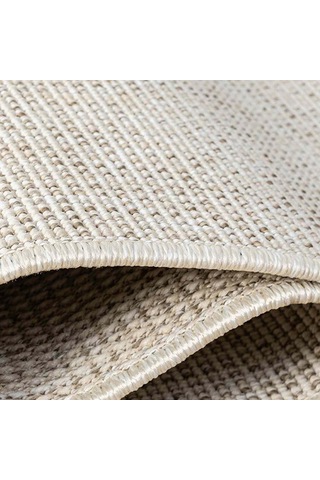 Düz Krem Bej Dokuma Görünümlü Modern Halı - L662krbo