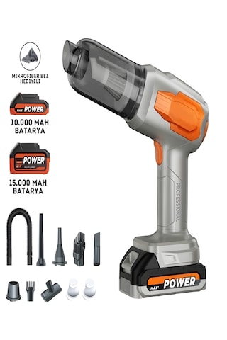 20000pa 120w Güçlü Emişli Çift Bataryalı Kablosuz Vakumlu Üflemeli Mini Araç Süpürgesiv -