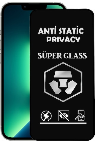Apple Uyumlu iPhone 13 Pro Tam Kaplayan Anti Statik Hayalet Süper Temperli Cam Ekran Koruyucu