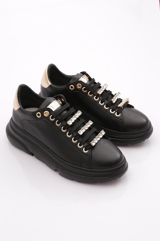Dgn Es864 Kadin Kalin Kristal Taşli Sneakers Ayakkabi ES864-2007-R123499 Siyah