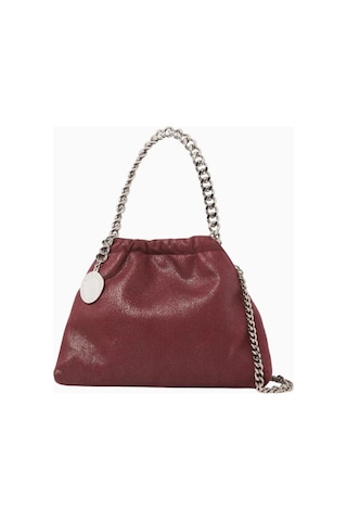 Stella Mccartney Mini Falabella Kırmızı, Shaggy Deer Vegan Deri Ipli Omuz Çantası, Zincir Detaylı