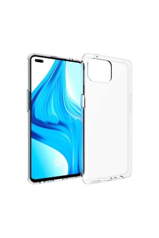 Noktaks - Oppo Reno 4 Lite Uyumlu - Kılıf Şeffaf Soft Slim Fitt Süper Silikon Kapak - Şeffaf