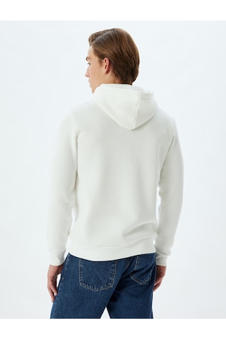Koton Kapşonlu Sweatshirt Basic Pamuk Karışımlı Beyaz 5wam70001mk Beyaz