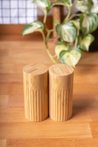 Finehome Voli Bambu Tuzluk Biberlik Kahverengi