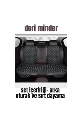 Deri Cepli Oturak Kapitone Sırt Dayamalı Minder Siyah Beyaz