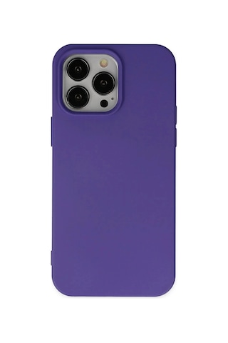 Mey İthalat iPhone Uyumlu 14 Pro Max Kılıf Nano İçi Kadife Silikon - Mor