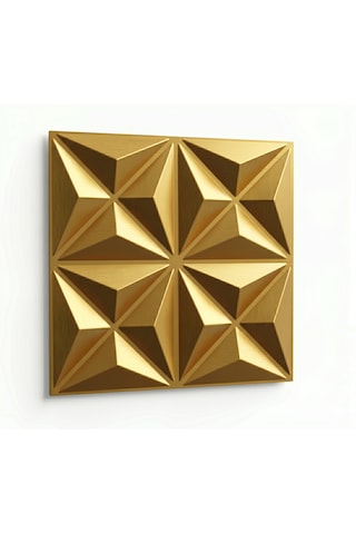Modern Geometrik Duvar Paneli 50x50 - 10 Lu Avantaj Paketi 2.5 Metre Kare Renk - Gold