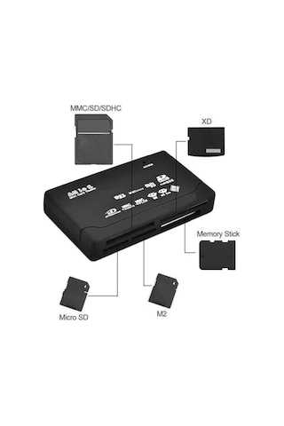 Usb Çoklu Kart Okuyucu Hub Micro Sd Xd Mmc Ms Cf Tf Mini M2 Combo