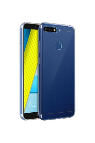 Huawei Y7 2018 Kılıf Şeffaf Silikon Hibrit Case Renksiz