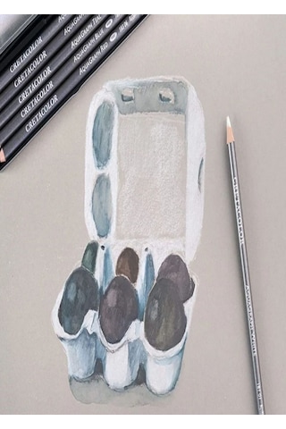 Van Dyck 200 Gr Cretacolor 6'lı Aquarell-dereceli Cepli Siyah Kalemlik 24 Bölmeli + Kalem Kutusu Set