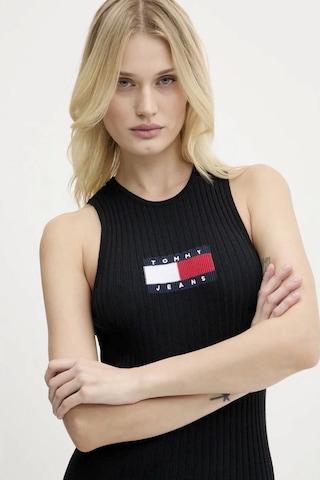 Tommy Jeans Tjw Flag Sweater Mını Dress Ext Kadın Siyah Elbise Dw0dw20877bds Siyah