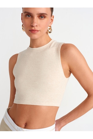 Dilvin Crop Top Bej Melanj