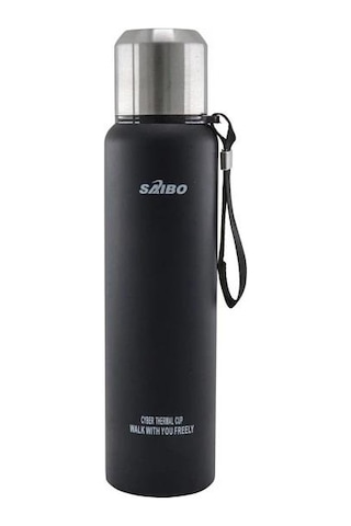 Saibo Çift Katmanlı Vakumlu Çelik Termos 1 Litre 1 Litre-Gri