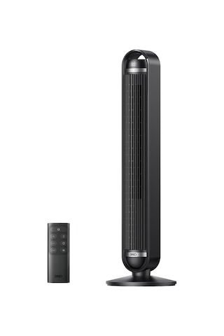 DREO Cruiser TF611S Kule Tipi Vantilatör, WiFi Kontrollü, Alexa Uyumlu, 25dB Sessiz Fan, 9 Hızlı, 90° Salınımlı, Kumandalı Siyah