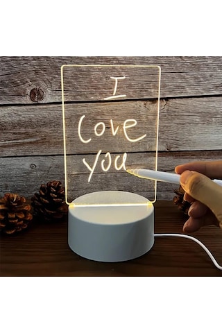 Lexroo Işıklı Not Tahtası Usb İle Çalışan Mesaj Panosu Gece Lambası Dekor Çok Renkli