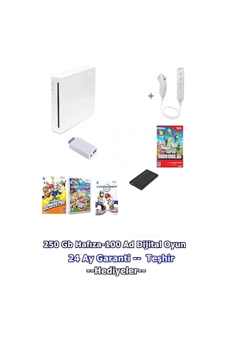 Nintendo Wii + HDMI + 250 GB + 100 Oyun + Sport Paket + Tek Kişilik