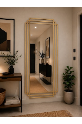 Effe Gold Metal 3 Çerçeveli 180x80 Cm Dekor Ayna