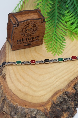 Karışık Ve Markazit Taşlı Kadın Gümüş Bileklik 201022834