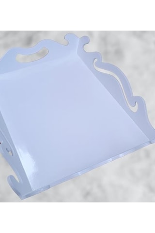 1448bng90281hobi Adn Dekoratif Büyük Tepsi Dalgalı Ahşap Mdf Parlak Beyaz Model El Yapım