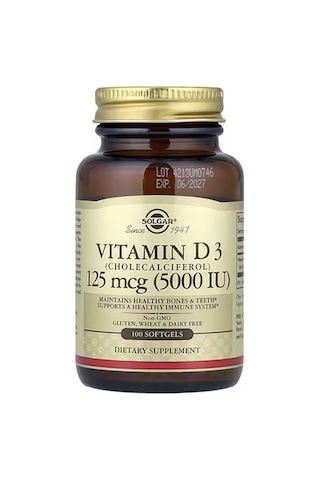 Solgar Vitamin D3 Healthy Bones & Teeth Immune System 125 Mcg 50
