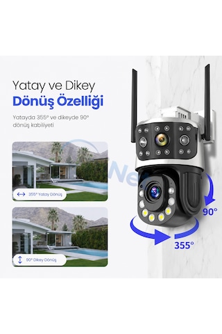 Uninet 36x Optik Zoom 8mp Çift Kameralı Wifi Ptz Güvenlik Kamerası 355 Döner Başlıklı Ve Gece Görüşlü İp Kamera - 8 MP