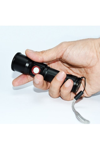 USB ŞARJLI EL FENERİ WATTON WT-611 Siyah