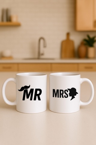 Sevgili Aşk Çift Kupa Bardak 2 Adet Mavi