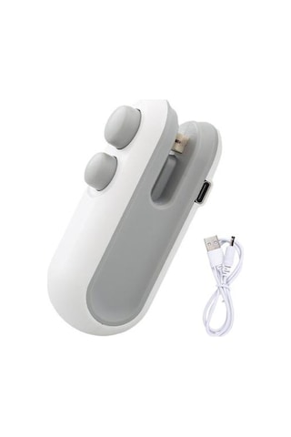 Trendooze Vakum Usb Taşınabilir Şarj Poşeti Mutfak Mini Manyetik Makinesi Kesici Kapatıcı Kapatıcı Kapama Isı İle Gıda Gadget Edilebilir Çanta Aperatifler Açıcı Ul Beyaz